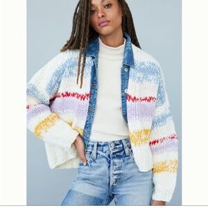 Anthropologie Grazia Chunky Knit Cardigan Sweater